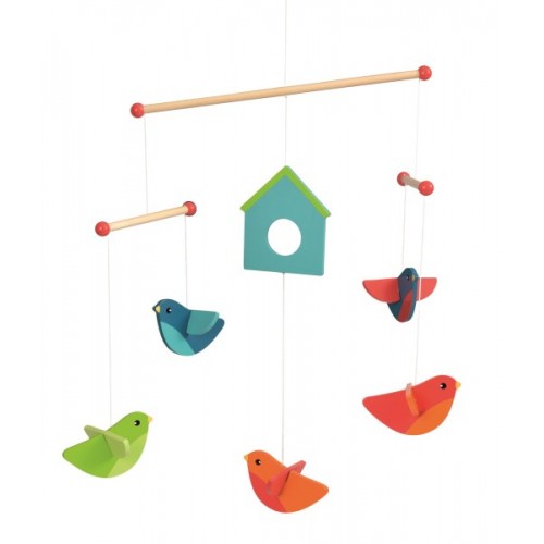 Decoratie mobila lemn pasari egmont